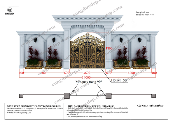 Thiết kế cổng nhôm đúc tại Cần Giuộc